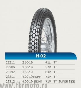 Mitas 4.00-19 71P TT H-02 Reinf.